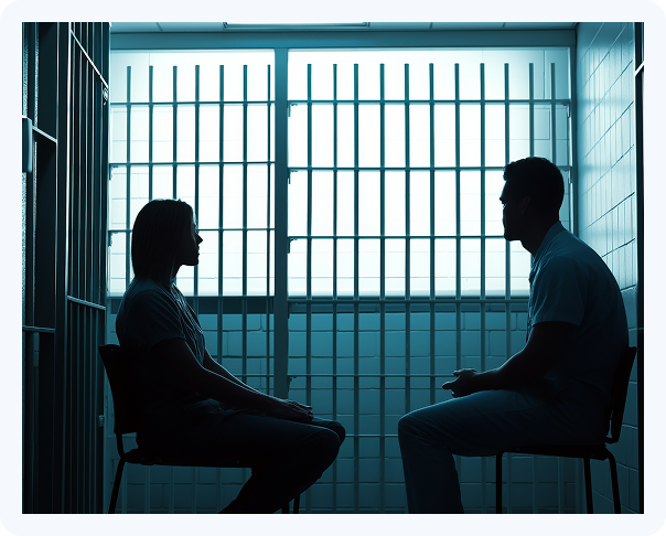 Attorney jail visit with detained immigration client