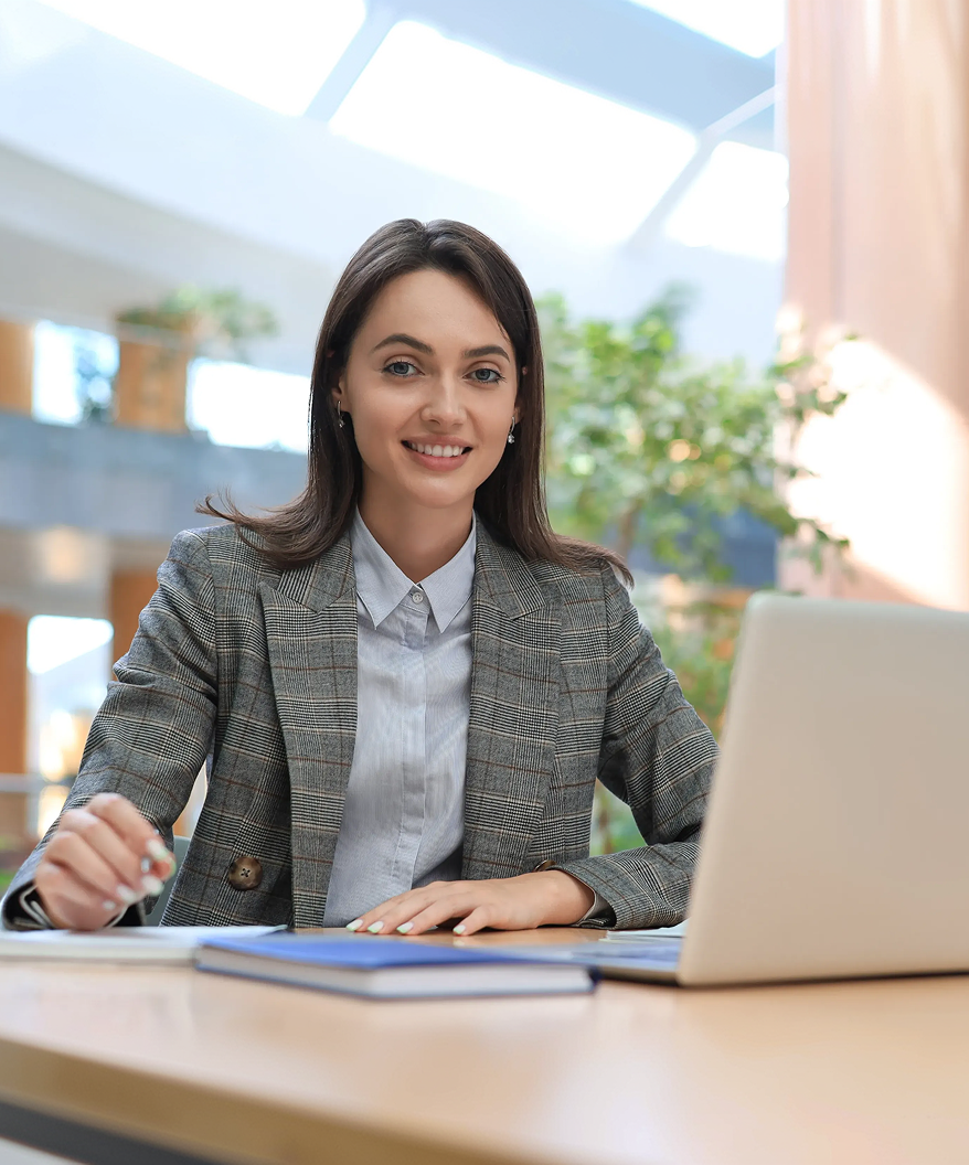 Immigration lawyers talking with customer